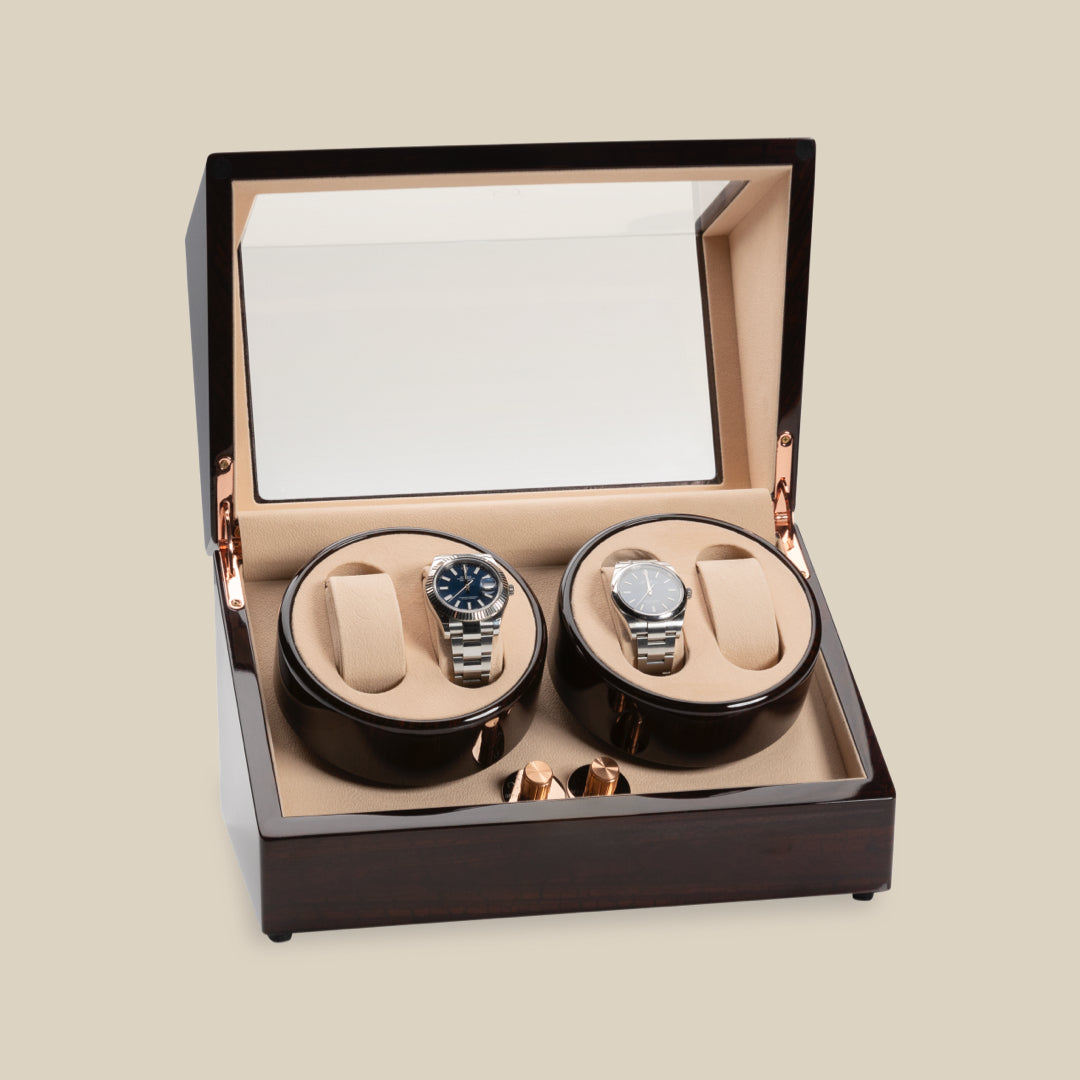 WW15 Watch Winder (Black/Apricot)- 4 Watches