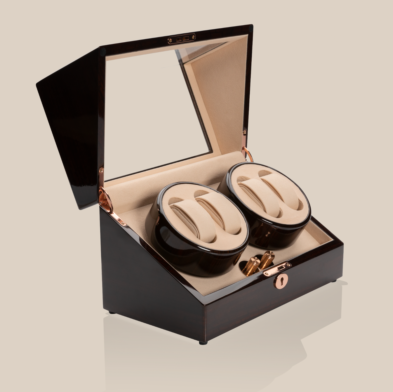 WW15 Watch Winder (Black/Apricot)- 4 Watches
