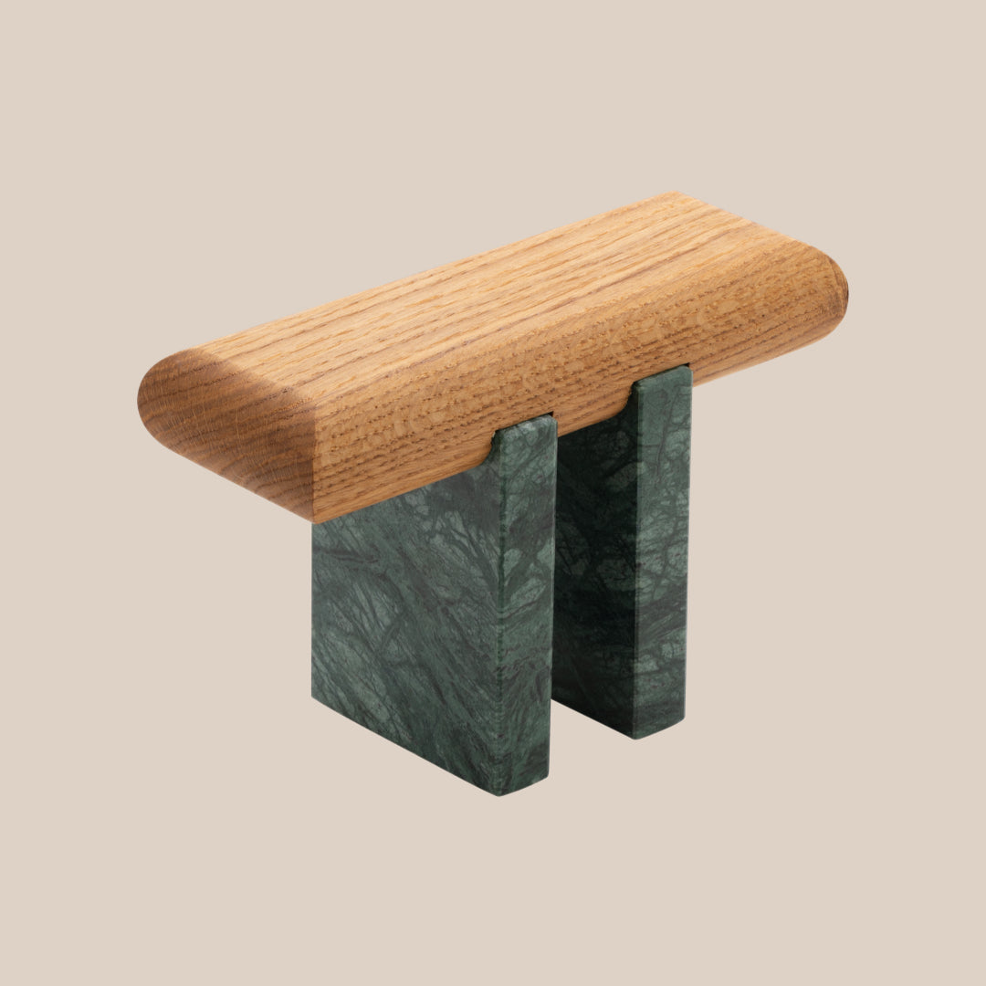 Basel Uhrenständer - Transparent / Verde Marmor