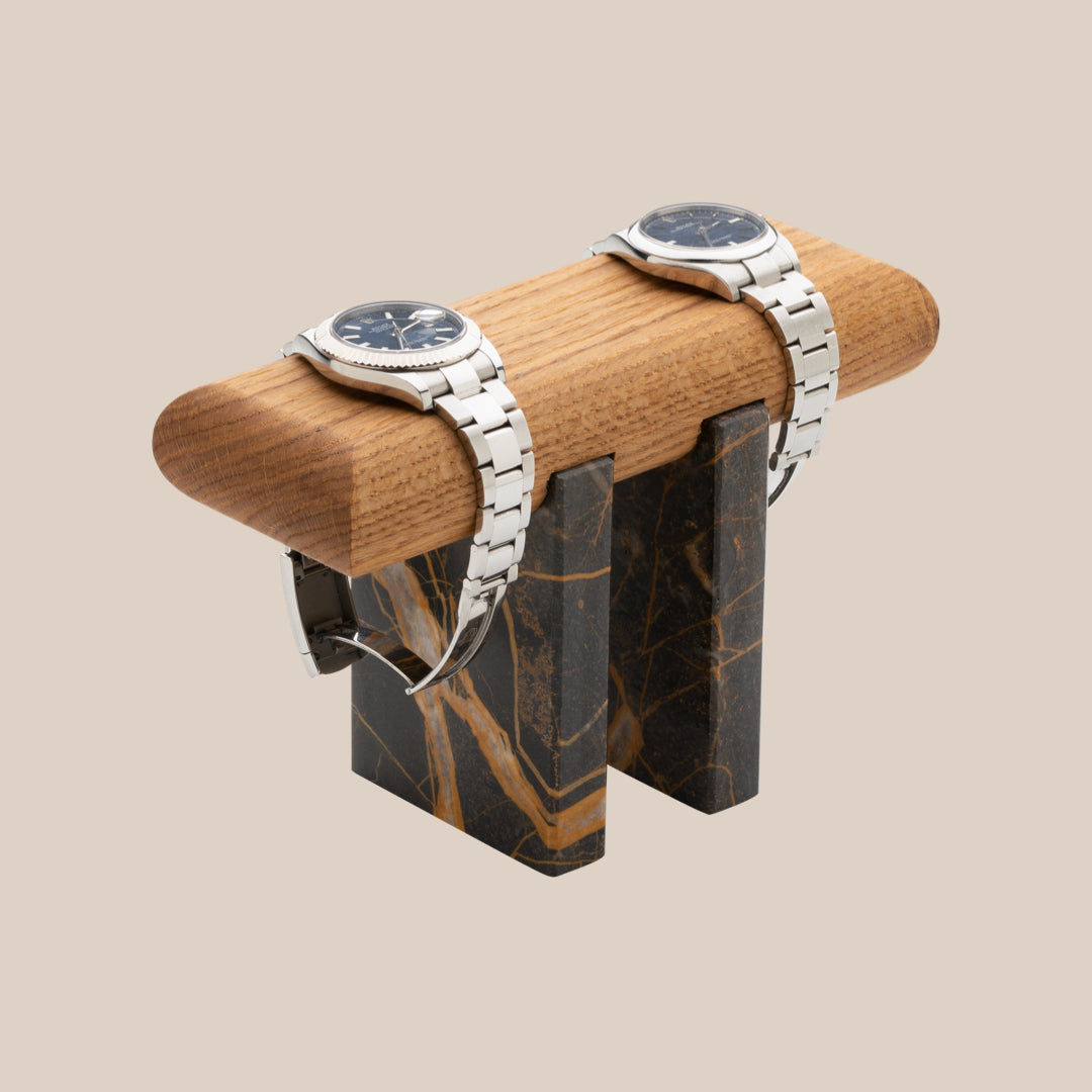 Basel Watch Stand - Transparent / New Port Laurent Marble