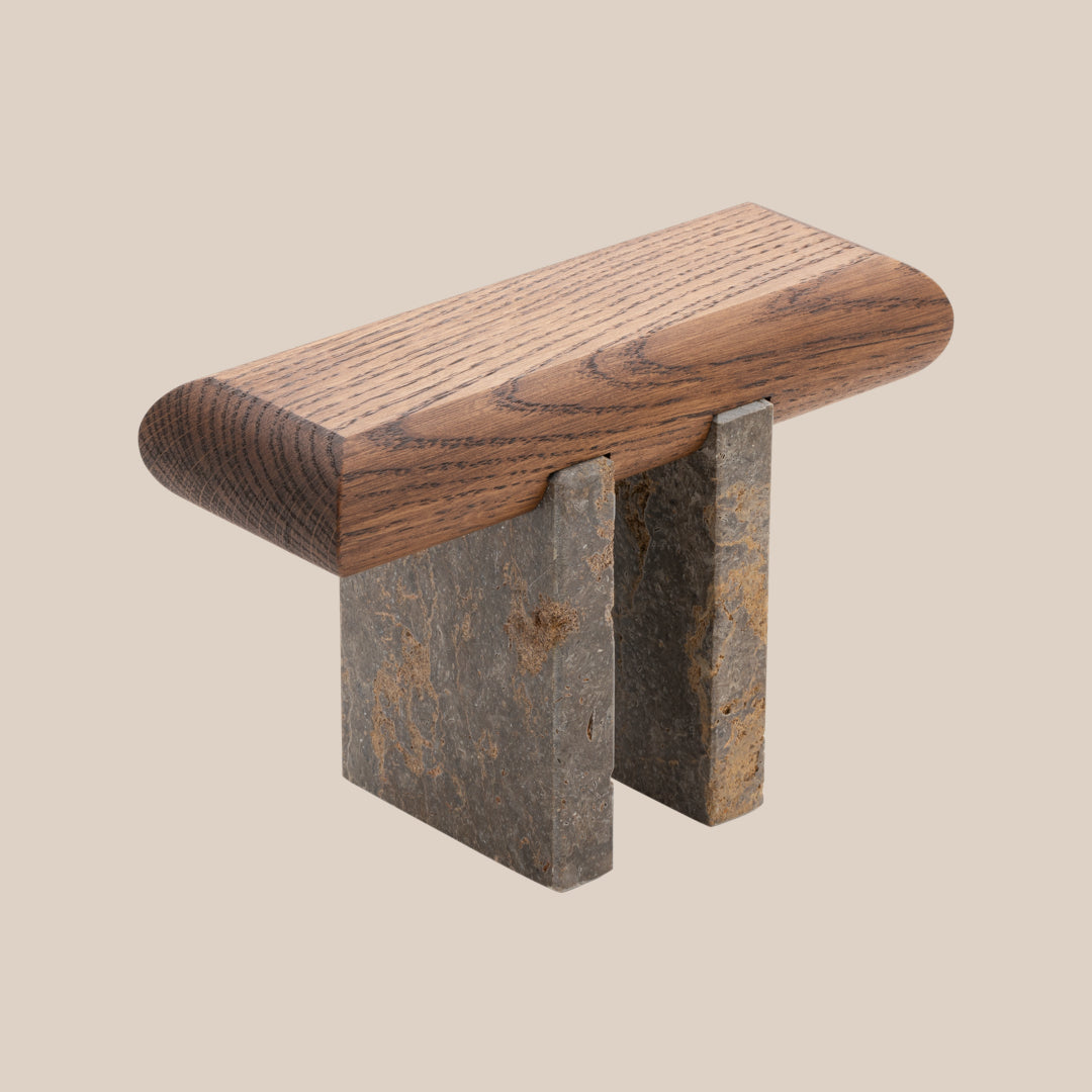 Basel Watch Stand - Palisander / Muschelkalk Kalkstein