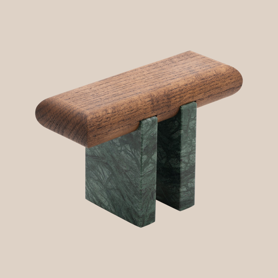 Basel Uhrenständer - Palisander / Verde Marmor
