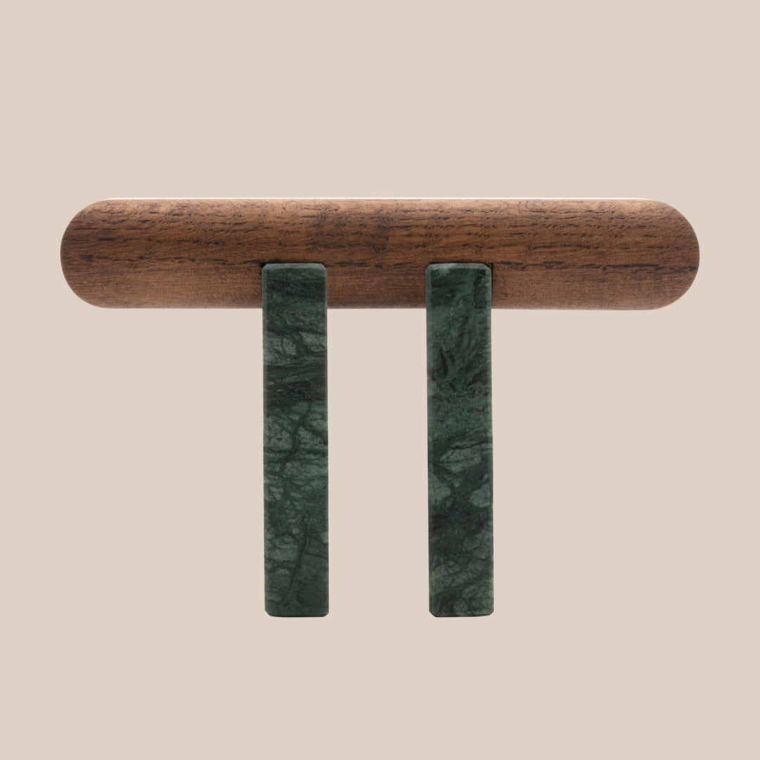 Basel Uhrenständer - Palisander / Verde Marmor