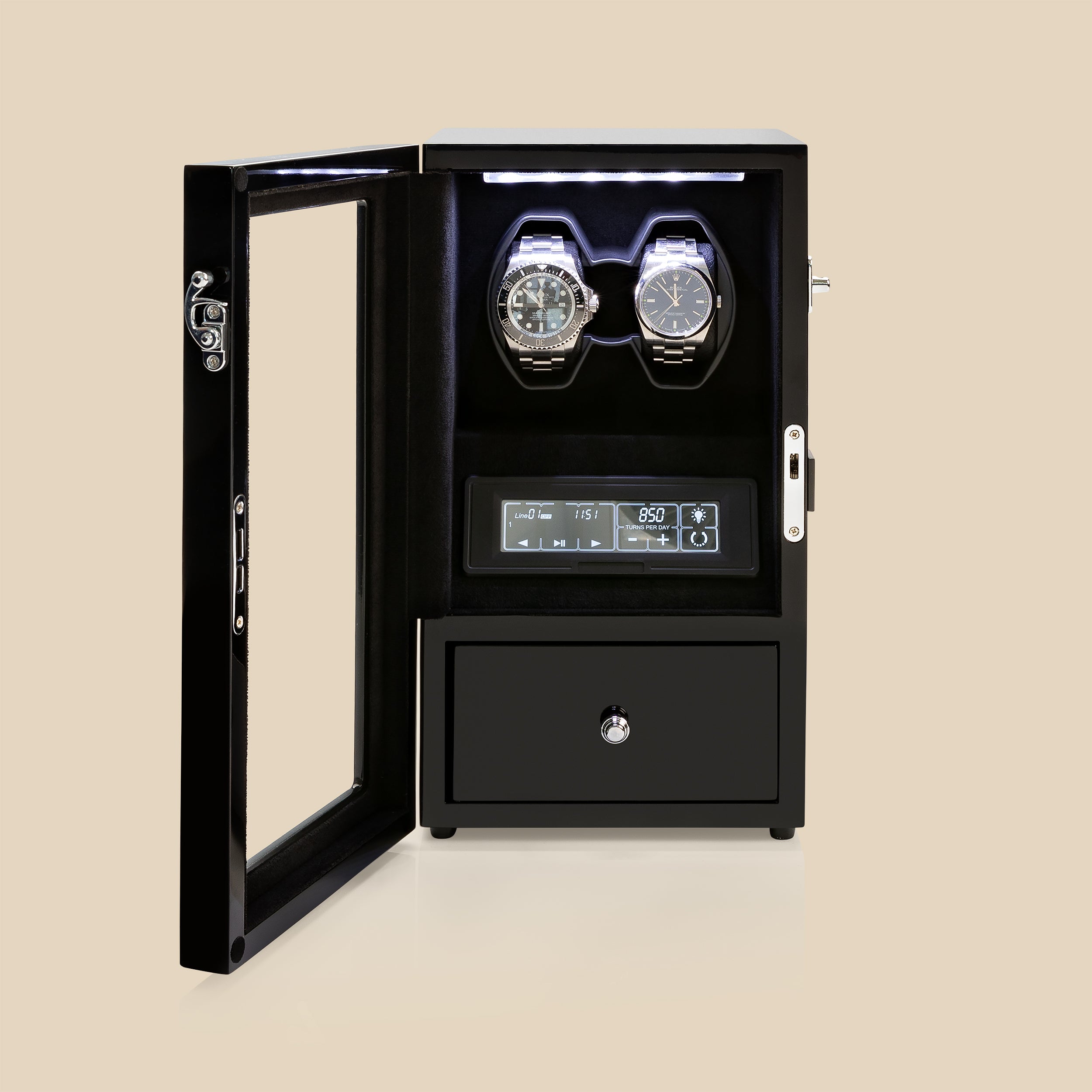 WW6 Watch Winder (Black/Black) - 2 Watches