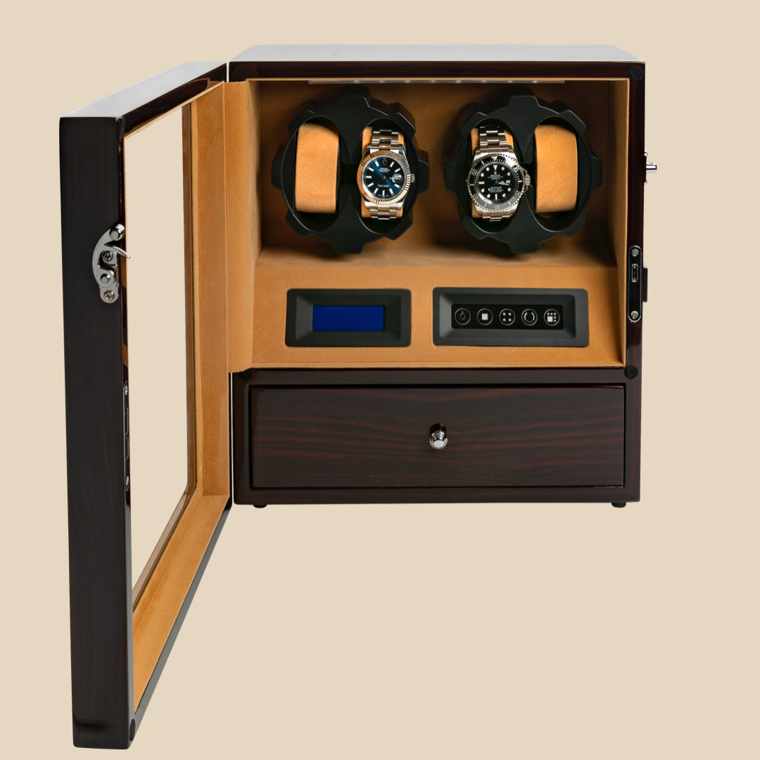 WW70 Watch Winder (Ebony/Camel) - 4 Watches