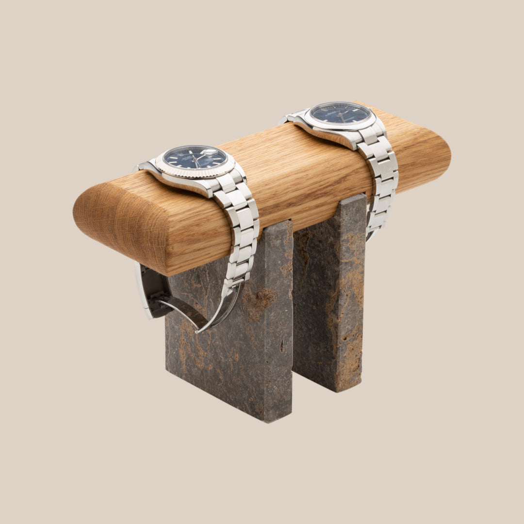 Basel Watch Stand - Transparente / Muschelkalk Limestone