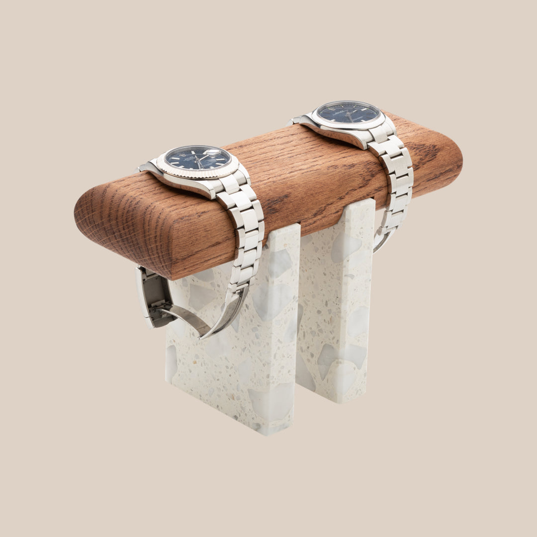 Basel Watch Stand - Mahogany / Lido Marble