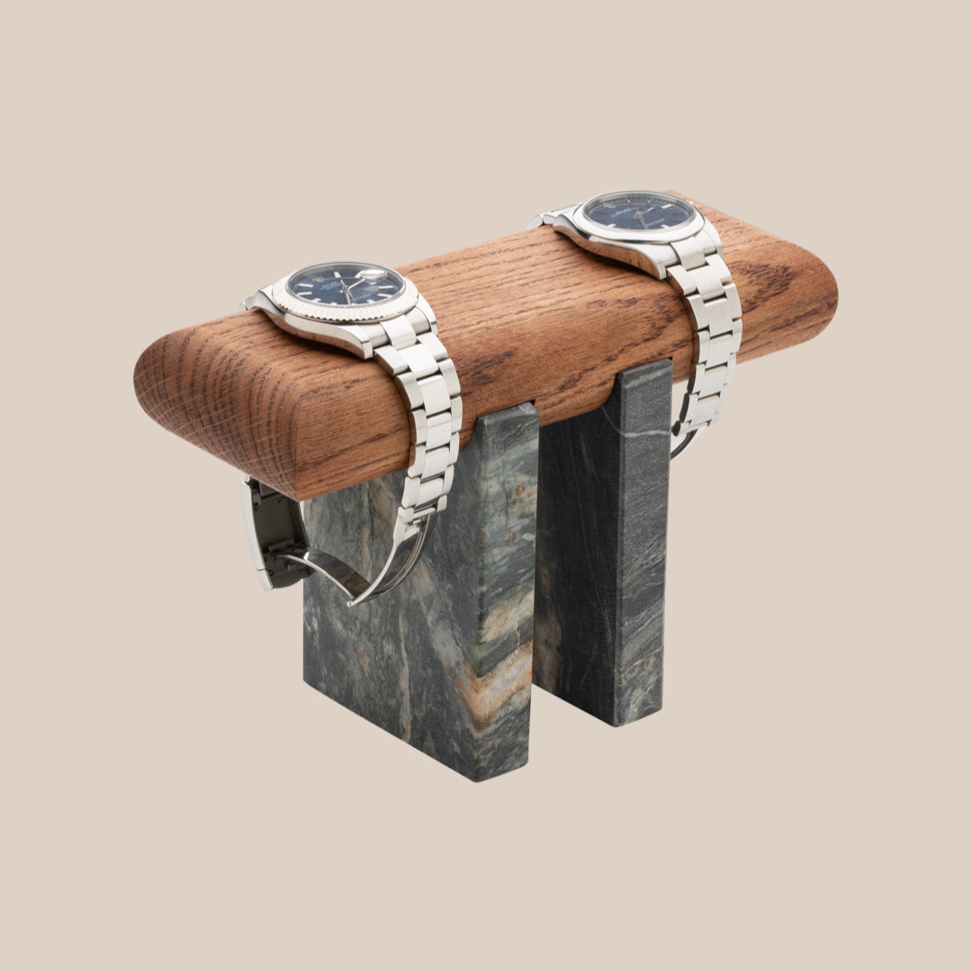 Basel Watch Stand - Mahogany / Belvedere Quartzite