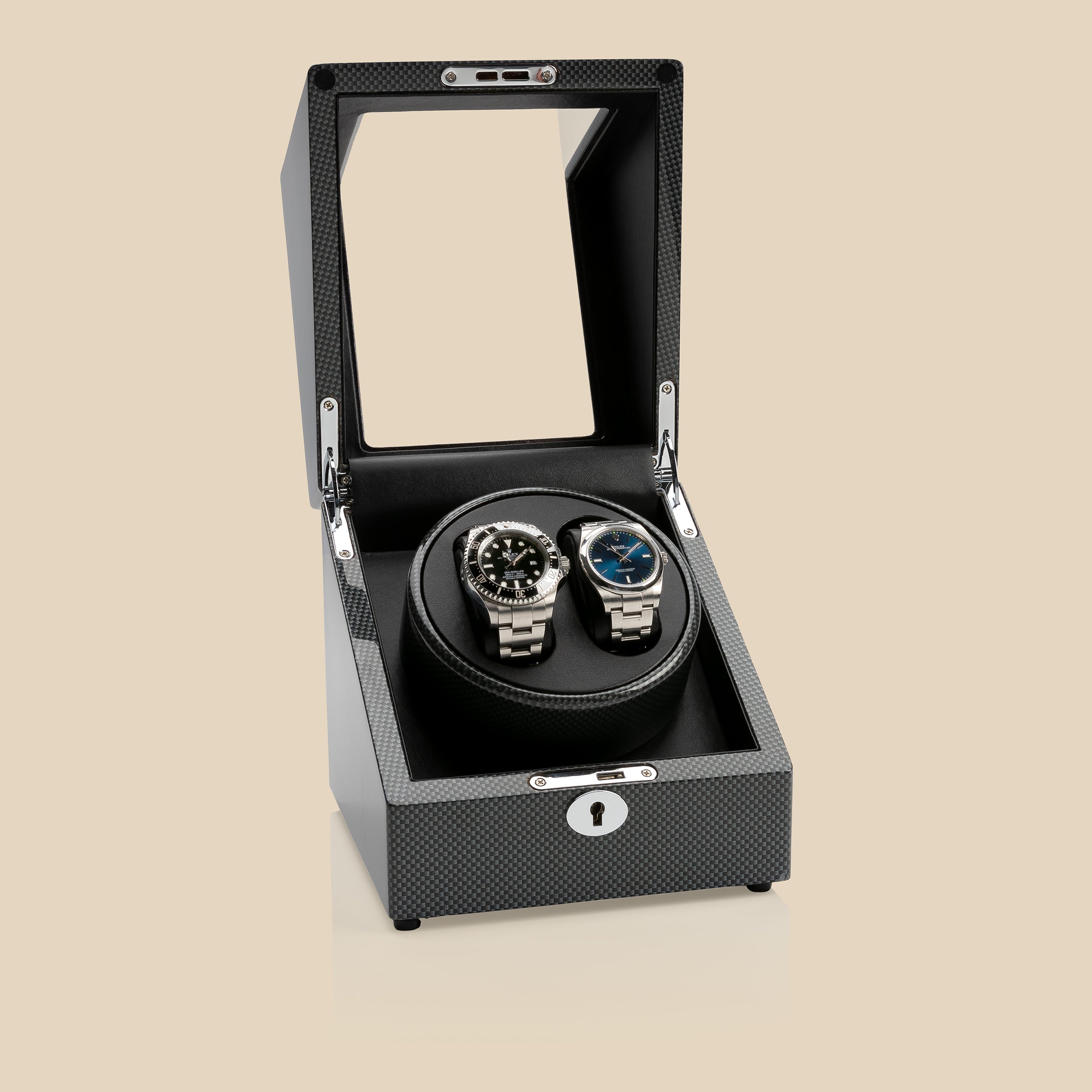 WW53 (Carbon Fibre look) Watch Winder - 2 Watches